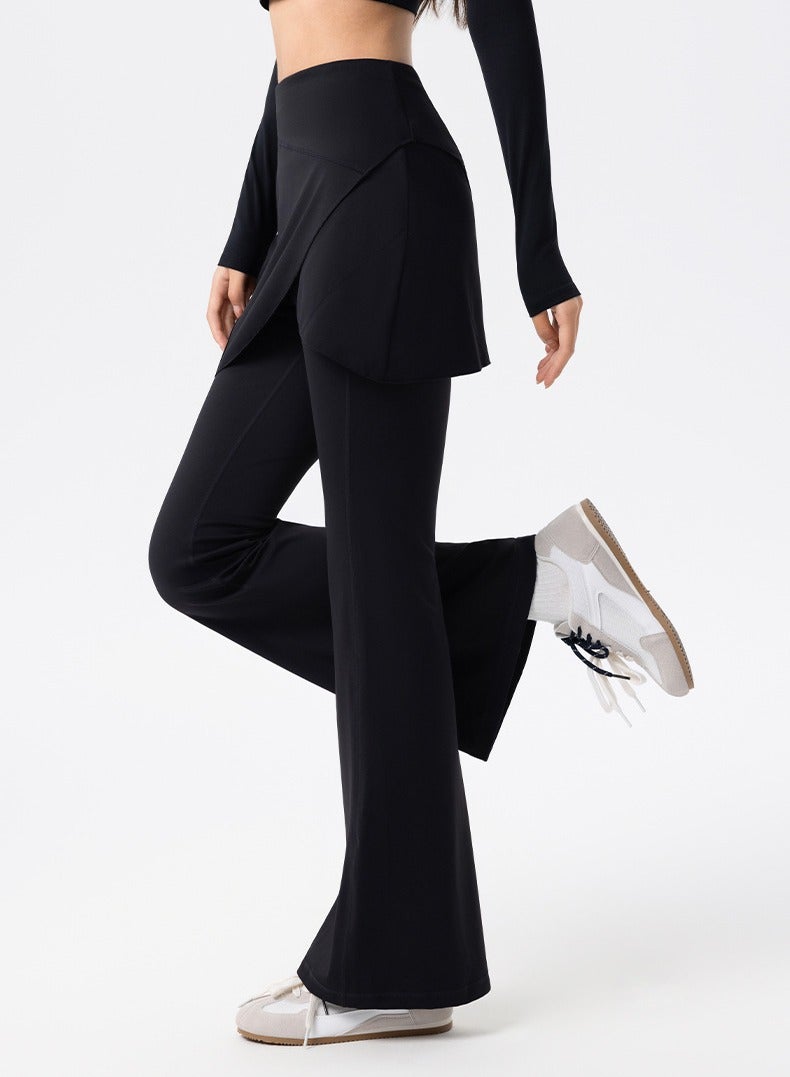 SVL Noor Modest Activewear Flared Leggings with Skirt Overlay - Image 2