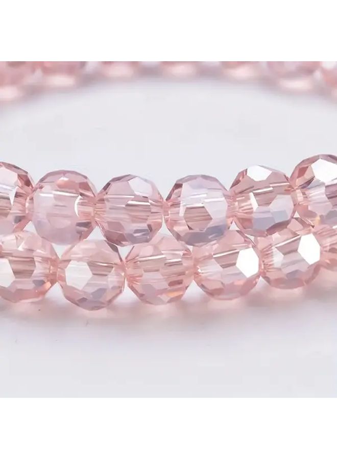 8mm Light Pink AB Crystal Faceted Round Spacer Beads DIY Jewelry Making - Image 1