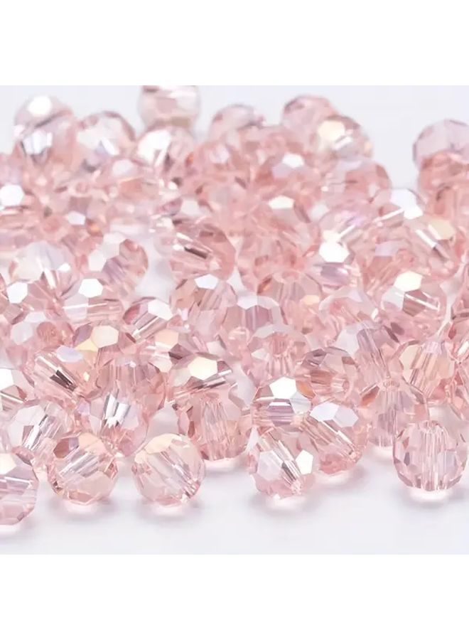 8mm Light Pink AB Crystal Faceted Round Spacer Beads DIY Jewelry Making - Image 2