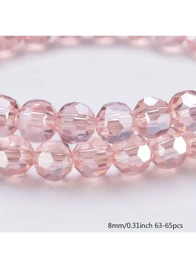 8mm Light Pink AB Crystal Faceted Round Spacer Beads DIY Jewelry Making - Image 3