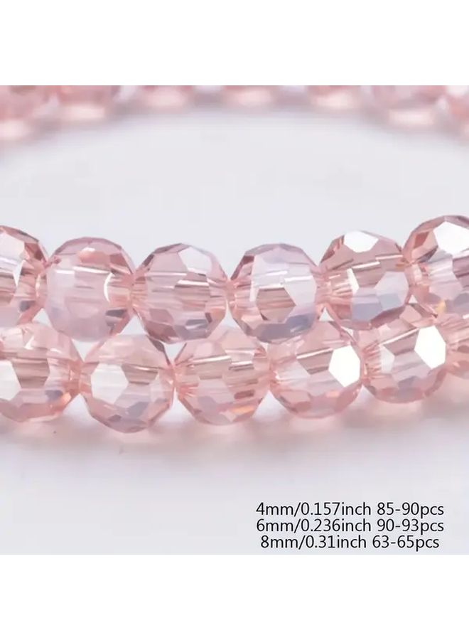 8mm Light Pink AB Crystal Faceted Round Spacer Beads DIY Jewelry Making - Image 4