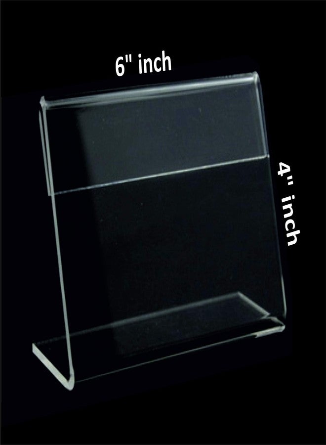 Clear Design Acrylic Display Stan Paper Signage Holder/Acrylic Photo Frame/Menu Stand L Stand 4 inch x 6 inch (3) - Image 1