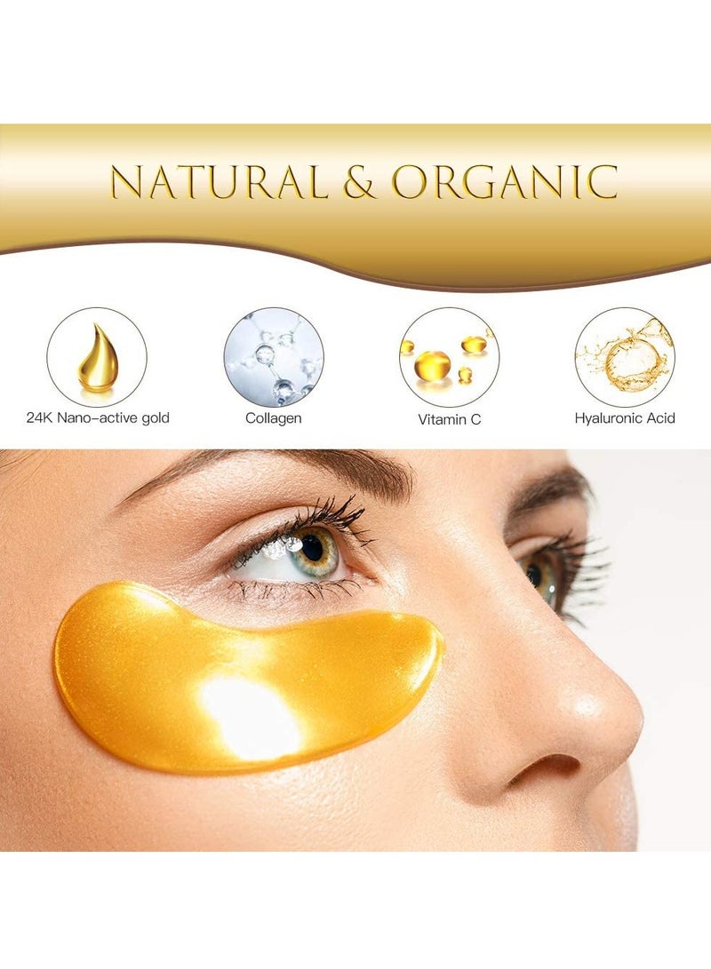 AVJONE 24K Gold Under Eye Patches (30 Pairs), Collagen eye masks for dark circles and puffiness, eye patches for women puffy eyes, Revitalises and Refreshes Your Skin - Image 4