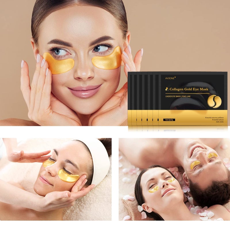 AVJONE 24K Gold Under Eye Patches (30 Pairs), Collagen eye masks for dark circles and puffiness, eye patches for women puffy eyes, Revitalises and Refreshes Your Skin - Image 3