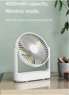 MIXDE 4000mAh Air Circulation Fan Small Quiet Desk Fan with Pedestal Control 4 Speed Cooling Fan Floor Fan for Whole Room Home Bedroom Office  - Image 1