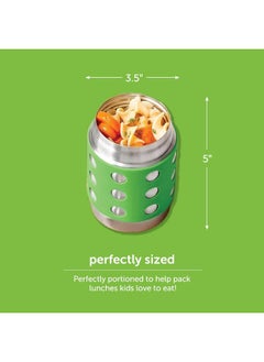 LunchBots LunchBots Thermal 12 oz Triple Insulated Thermos - Hot 6 Hours or Cold 12 Hours - Leak Proof Thermos Soup Jar - All Stainless Interior - Navy Lid - Green Dots  - Image 2