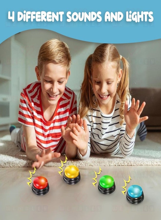 Wembley Quiz Buzzer Alarm Game Show Buzzer Bell with Lights and Sounds Ideal Birthday Gift for Kids Teachers Students Trivia Competition Classroom Activities (4Pcs Multipack) - Image 4