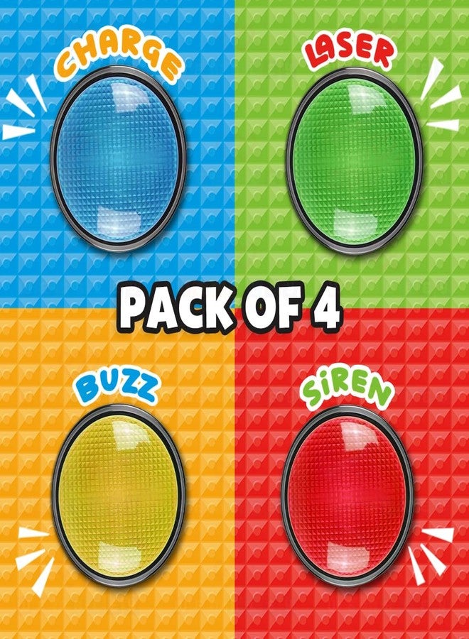 Wembley Quiz Buzzer Alarm Game Show Buzzer Bell with Lights and Sounds Ideal Birthday Gift for Kids Teachers Students Trivia Competition Classroom Activities (4Pcs Multipack) - Image 3