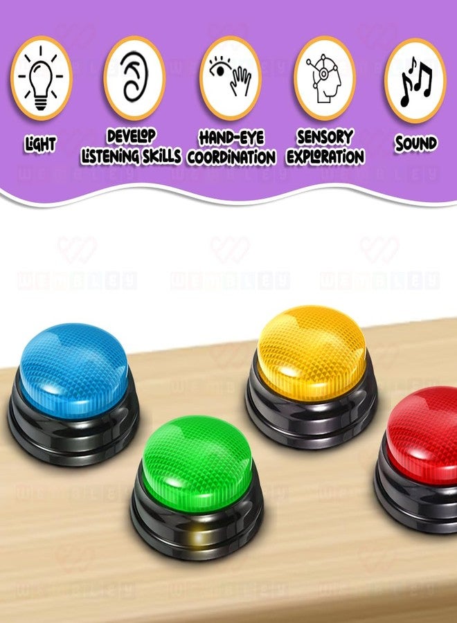 Wembley Quiz Buzzer Alarm Game Show Buzzer Bell with Lights and Sounds Ideal Birthday Gift for Kids Teachers Students Trivia Competition Classroom Activities (4Pcs Multipack) - Image 5