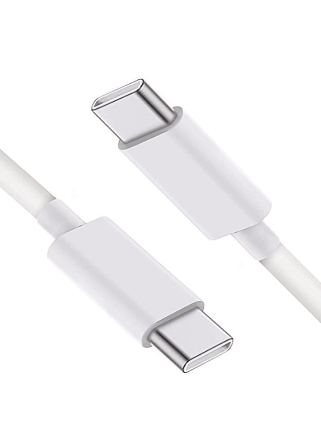 صورة العالمة كابل شحن سريع USB-C إلى USB-C بطول 2 متر، يدعم تقنية الشحن السريع PD بقدرة 240 واط، سلك شحن مضفر من النوع C مزود بشريحة E-Mark، متوافق مع سلسلة iPhone 16/15، وiPad Mini/Pro، وMacBook Pro/Air، وSamsung S25/S24، وXiaomi، وHuawei - أبيض - Image 2