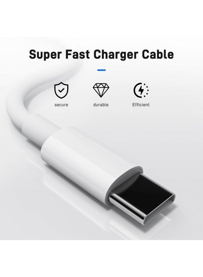 صورة العالمة كابل شحن سريع USB-C إلى USB-C بطول 2 متر، يدعم تقنية الشحن السريع PD بقدرة 240 واط، سلك شحن مضفر من النوع C مزود بشريحة E-Mark، متوافق مع سلسلة iPhone 16/15، وiPad Mini/Pro، وMacBook Pro/Air، وSamsung S25/S24، وXiaomi، وHuawei - أبيض - Image 4