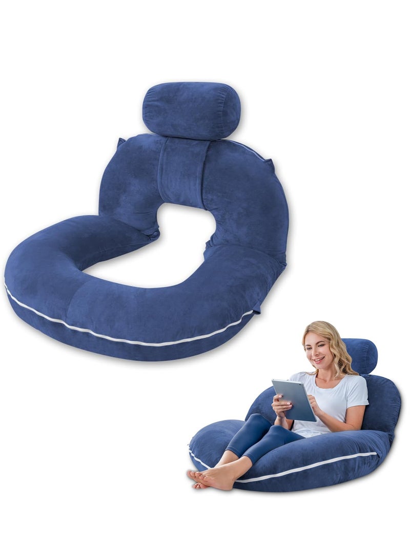 XiuWoo 3 in 1 Ergonomic Memory Foam Reading Pillow, Removable Pillow Backrest, Lumbar Pillow, Neck Support pillow, Seat Cushion, Bed Rest Pillow, Lounge Cushion, Back Support Pillow, Breastfeeding Pillow  - Image 1