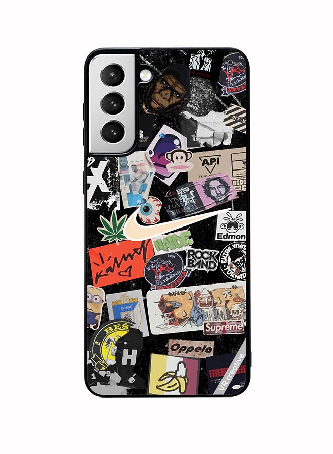 VR CREATIVE Protective Case Cover For Samsung Galaxy S22 Plus 5G Nike Stickers Design Multicolour - Image 1