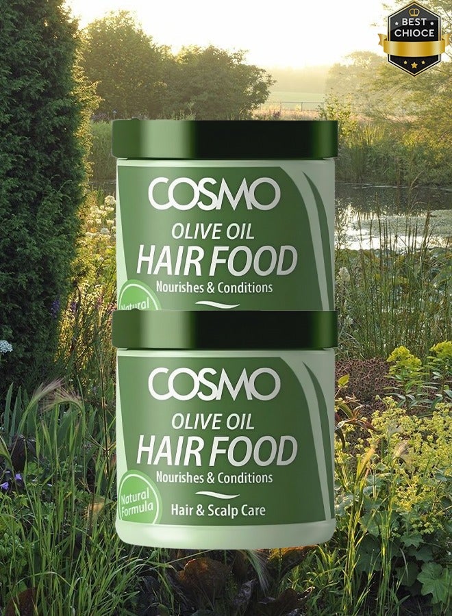 COSMO 2 Pieces Olive Oil Hair Food Nourishes & Conditions Hair & Scalp Care 170 Grams  - Image 1