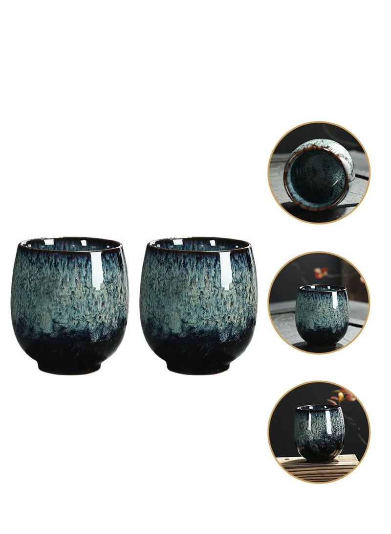 Home zone 2 Pcs Japanese Tea Cups Ceramic Hand-cup Kung Fu Teacup Household - Image 3