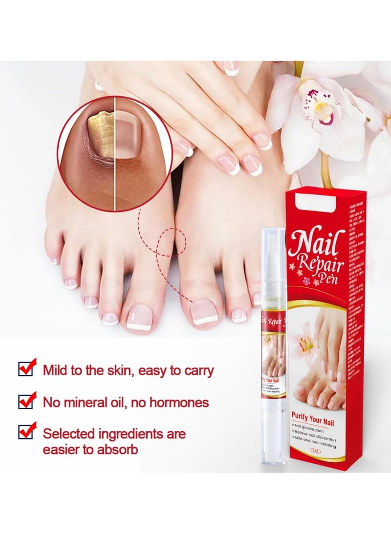Sumifun Nail Repair Pen 4ml Antifungal Solution for Nail Repair, Targets Discoloration Gray & Black Nails, Antibacterial Pen for Nail Care, Enhances Nail Thickness & Cleanliness, Restores Healthy Nail - Image 2