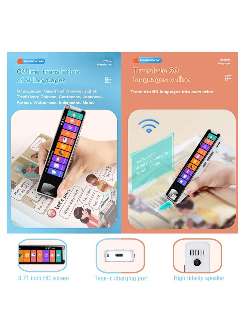 ANKOVO Translation Pen Scan Reader Pen Text to Speech Device Language Translator Device Support 134 Languages OCR Reader Pen, Photo and Text & Voice Translation Device, Reading Pen for Dyslexia - Image 4