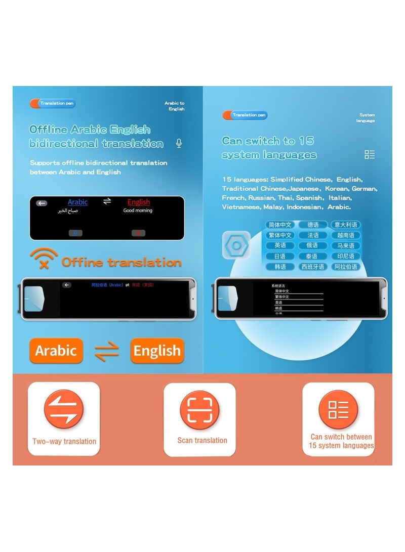 ANKOVO Translation Pen Scan Reader Pen Text to Speech Device Language Translator Device Support 134 Languages OCR Reader Pen, Photo and Text & Voice Translation Device, Reading Pen for Dyslexia - Image 5