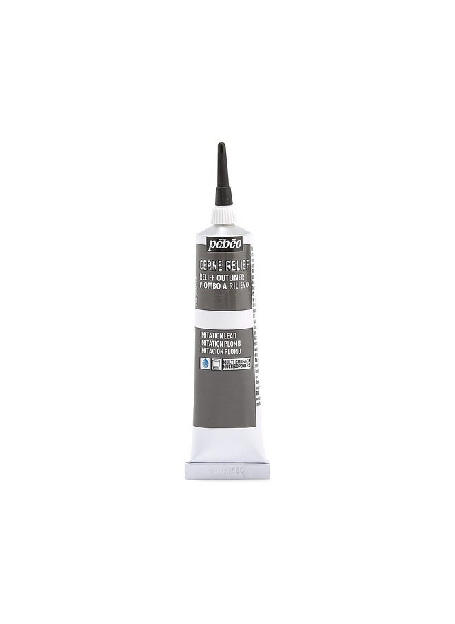 Pebeo - Vitrail Cerne Relief Dimensional Paint 37 Ml Tube With Nozzle Imitation Lead 1.25 Fl Oz (Pack Of 1) - Image 1