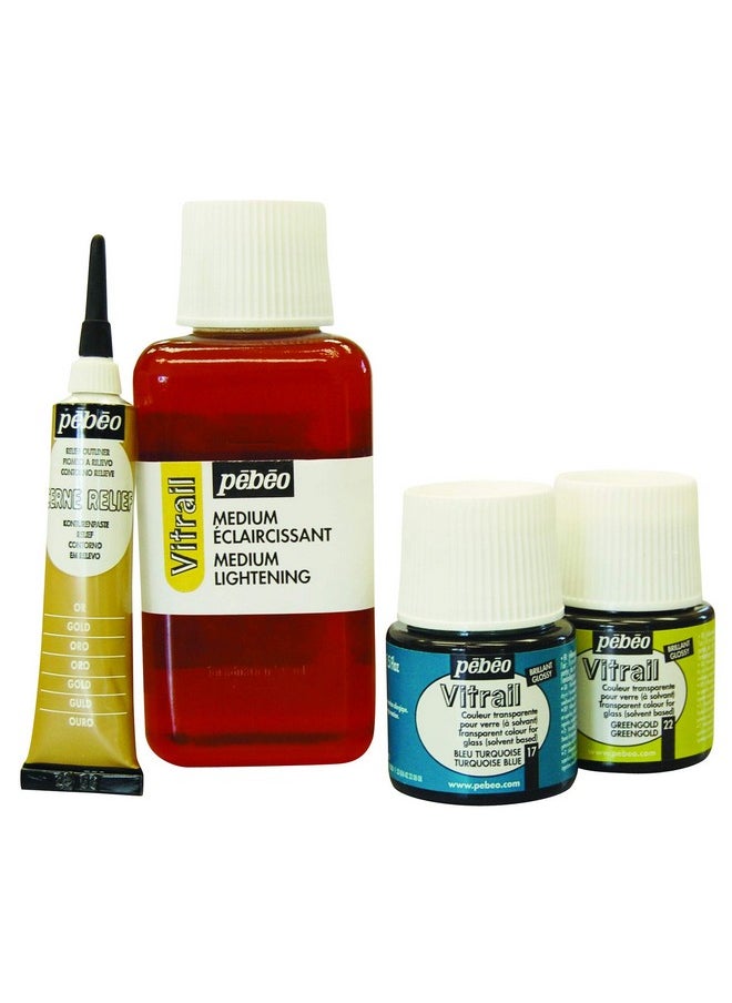 Pebeo - Vitrail Cerne Relief Dimensional Paint 37 Ml Tube With Nozzle Imitation Lead 1.25 Fl Oz (Pack Of 1) - Image 1