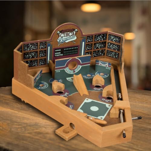 Hey Play HEY! PLAY! 12-HY2070 Baseball Pinball Tabletop Skill Game - Classic Miniature Wooden Retro Sports Arcade Desktop Toy for Adult Collectors and Children - Image 4