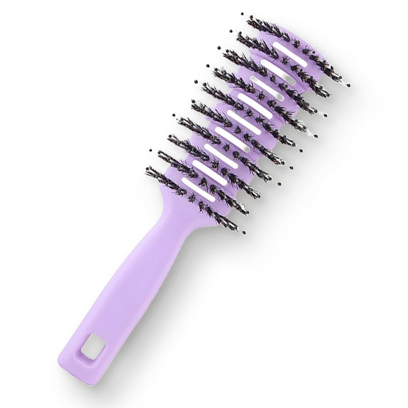 PROLIXR Round Vented Hair Brush for men and women Quick Drying Pain Free Detangling Curly hair care products Hair comb Flexible Nylon Bristles Hair Care Created by Savio John Pereira Purple - Image 1