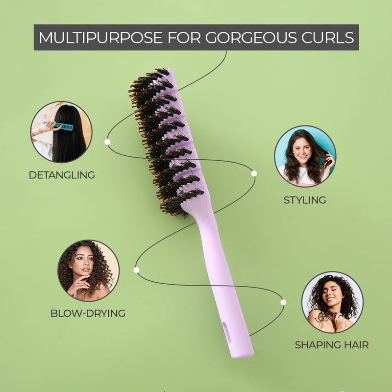 PROLIXR Round Vented Hair Brush for men and women Quick Drying Pain Free Detangling Curly hair care products Hair comb Flexible Nylon Bristles Hair Care Created by Savio John Pereira Purple - Image 3