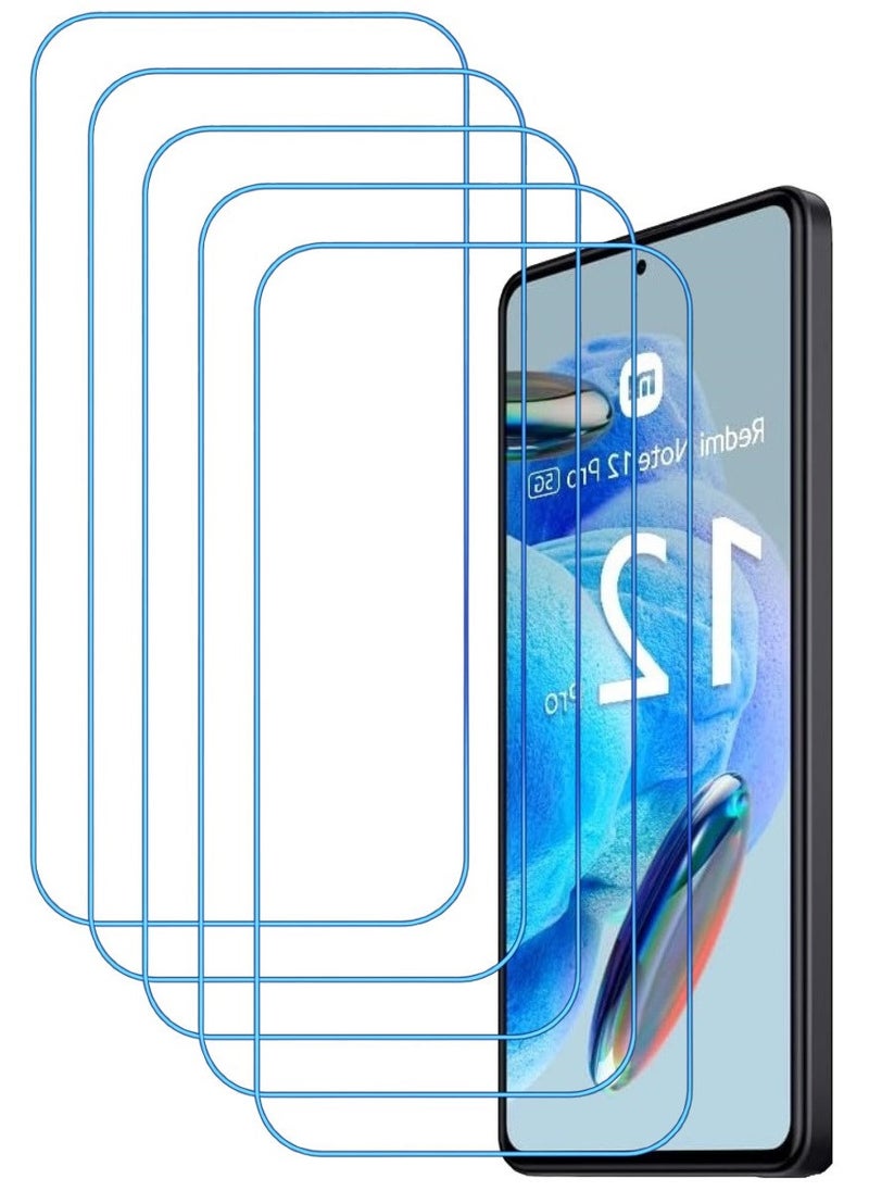 ACLIX 5 Pieces Antistatic ESD Dustproof Premium Quality High Definition Clear Tempered Glass Screen Protector Designed For Xiaomi Redmi Note 12  Pro - Image 1