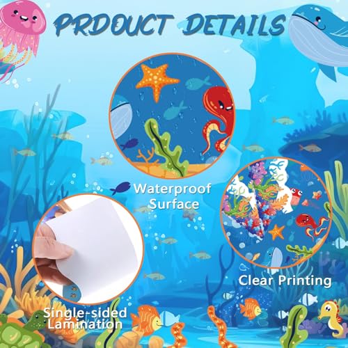 VABAMNA 76Ft Ocean Bulletin Board Borders, Summer Ocean theme Classroom Bulletin Board Decorations, Under The Sea Trim Borders for School Supplies Classroom Door Wall Decor, Blue - Image 4