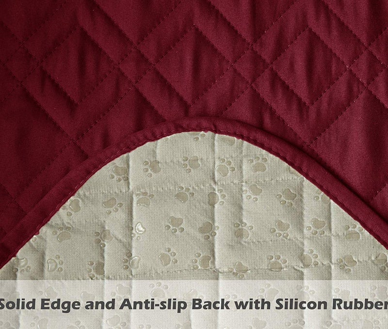 Ameritex Couch Sofa Slipcover 100% Waterproof Nonslip Quilted Furniture Protector Slipcover for Dogs, Children, Pets Sofa Slipcover Machine Washable (Burgundy, 68") - Image 4