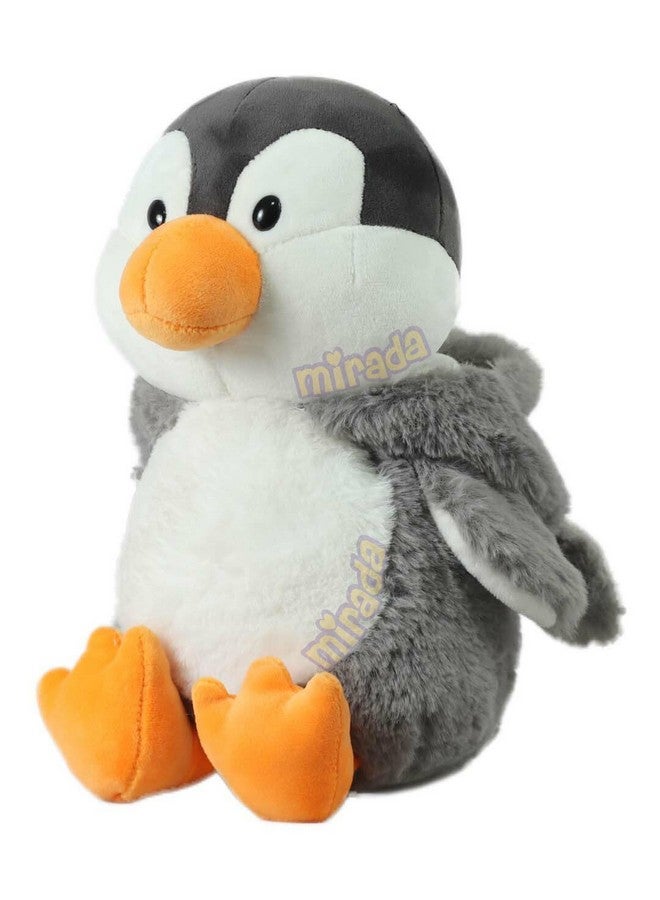 Mirada Mirada Cute Grey Penguin Soft Toy for Girls/Kids | Huggable Hoodie Penguin Soft Toy | Stuffed Plush Animal | Ideal for Birthdays & Special Occasions - 25cm - Image 1