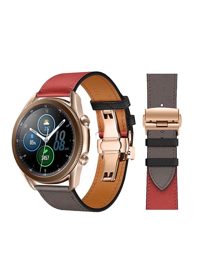 Perfii Genuine Leather Replacement Band for Samsung Galaxy Watch3 45mm Multicolour - Image 1
