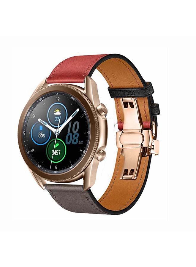 Perfii Genuine Leather Replacement Band for Samsung Galaxy Watch3 45mm Multicolour - Image 2