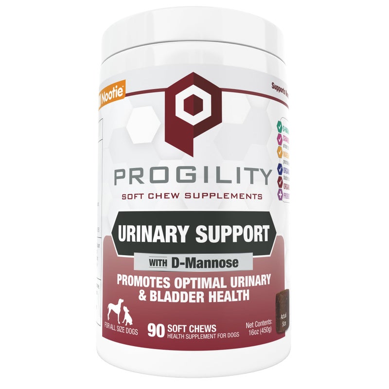 Nootie Progility Urinary Support Supplement for Dogs, Bladder Support and Urinary Tract Support for Dogs with Cranberry and D-Mannose, 90 Soft Chews per Container - Image 1