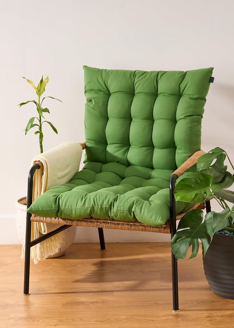 SKANDA FAB فرشة أرضية قطنية مقاس 60×120 سم، راحة فاخرة وحشوة من الألياف الدقيقة للتأمل | وسادة مقعد | للأطفال | وسادة أرضية | وسادة جلوس أرضية | وسادة كرسي | لون أخضر صلب (عبوة من 1) - Image 1