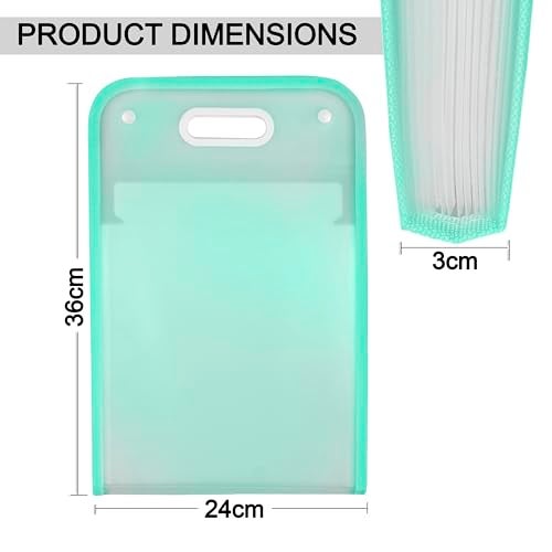 NISUN 13 Pockets Vertical Expanding File Folder Accordion File Folder Organizer for A4 Size Letter Size Paper Document Holder Organizer (Green) - Image 2