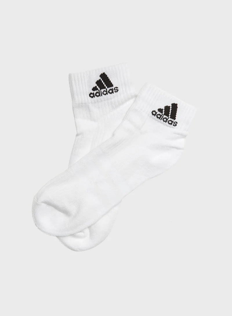 Adidas 6 Pack 3 Stripe Ankle Socks