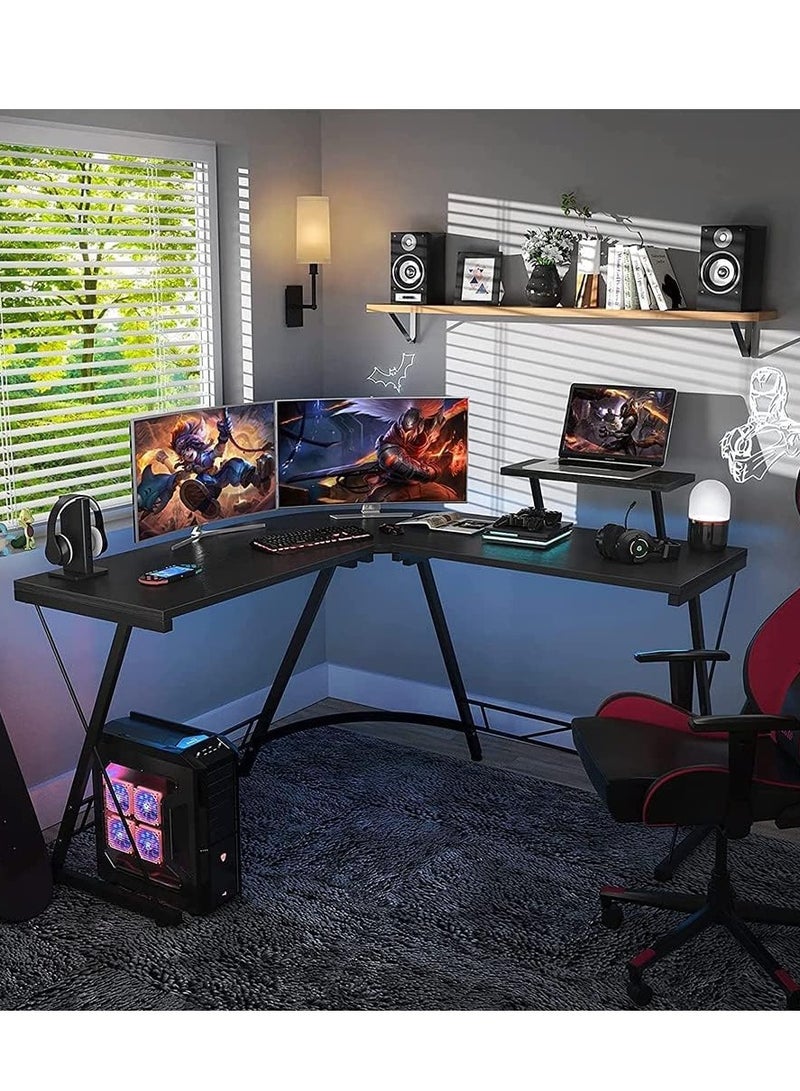 ZUIHAO L Shaped Desk Gaming Table Desk,Home Office Workstation with Large Monitor Stand,Black  - Image 2
