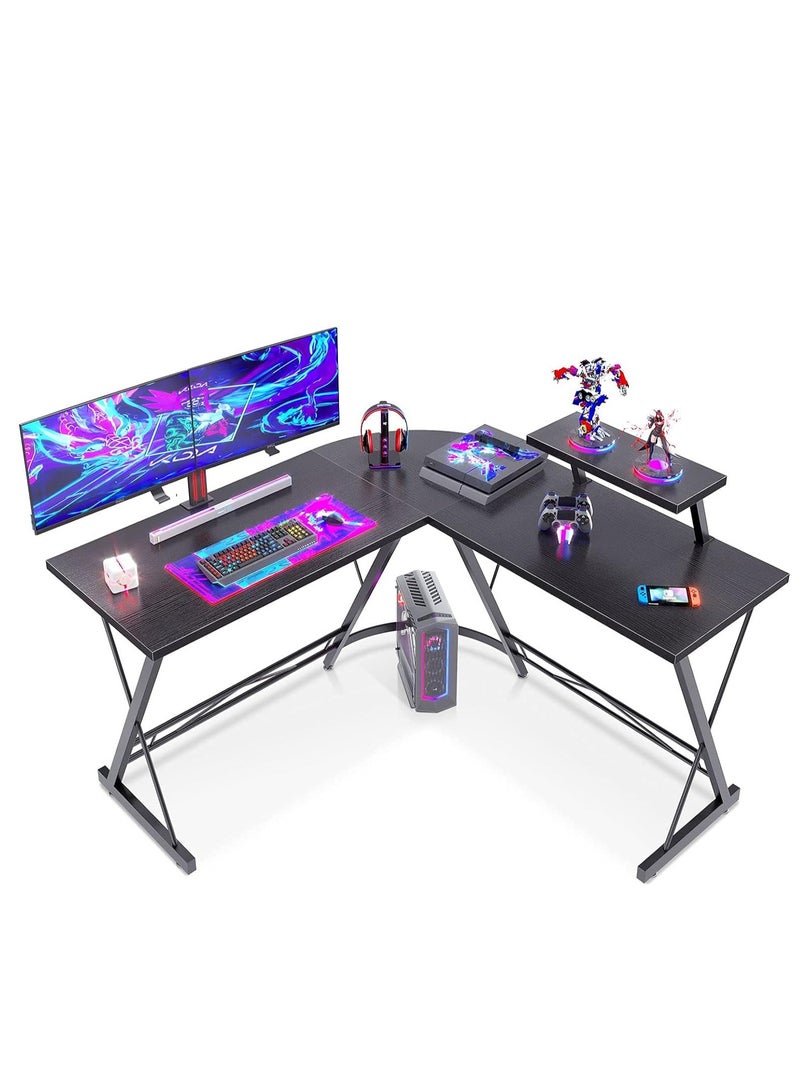 ZUIHAO L Shaped Desk Gaming Table Desk,Home Office Workstation with Large Monitor Stand,Black  - Image 1