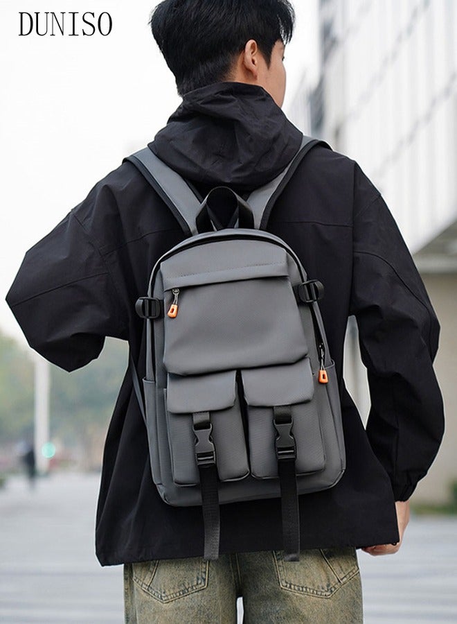 DUNISO School Backpack Large Capacity Multi-pocket Students Backpack School Bag Fashion Book Bags Waterproof Wear-resistant Backpacks for Teen College Students Laptop Bag for Casual Travel - Image 1