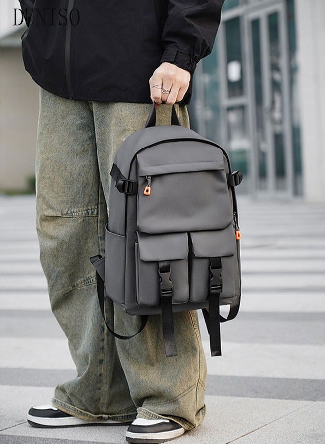 DUNISO School Backpack Large Capacity Multi-pocket Students Backpack School Bag Fashion Book Bags Waterproof Wear-resistant Backpacks for Teen College Students Laptop Bag for Casual Travel - Image 5