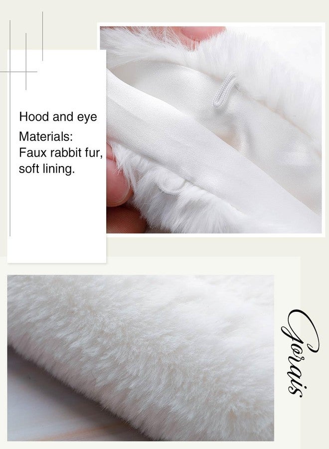 GORAIS Women's Wedding Faux Fur Shawls and Wraps Bridal Fur Scarf Stoles with Brooch for Bride and Bridesmaids (US 4-14(S-M), B White) - Image 3