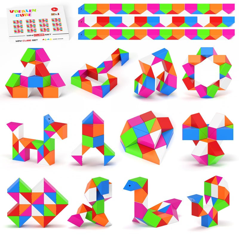 Vdealen 24 Pack Mini Fidget Snake Cube Twist Puzzle Party Favors for Kids School RewardsClassroom Prize for Students Goodie Bag Stocking Stuffers Gift for Birthday Valentine Easter Christmas - Image 3
