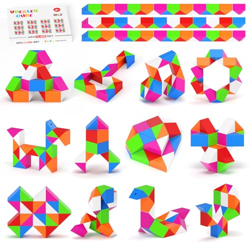 Vdealen 24 Pack Mini Fidget Snake Cube Twist Puzzle Party Favors for Kids School RewardsClassroom Prize for Students Goodie Bag Stocking Stuffers Gift for Birthday Valentine Easter Christmas - Image 1