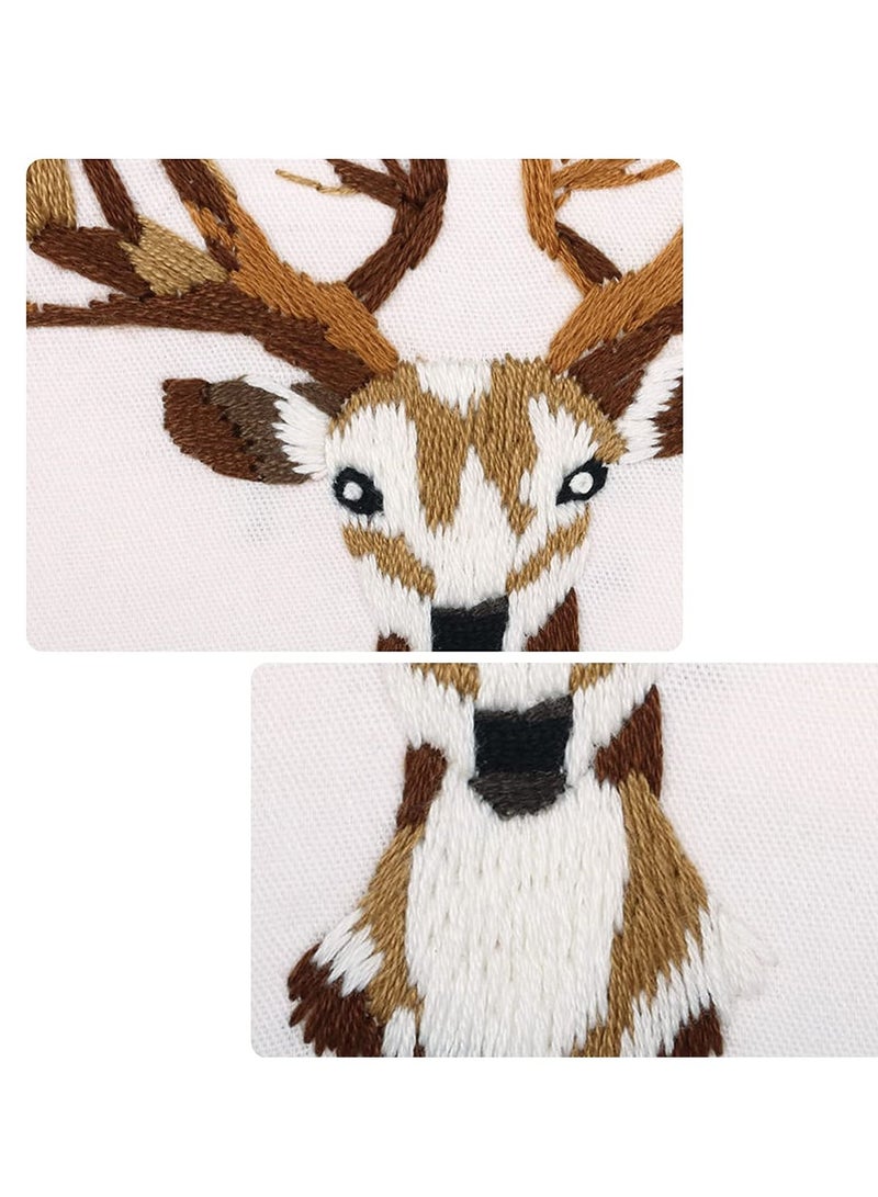 Embroidery Starters Kit with Pattern for Beginners, 4 Pack Cross Stitch Kits, 2 Wooden Hoops, Scissors, Needles and Color Threads, Needlepoint Adults - Image 5