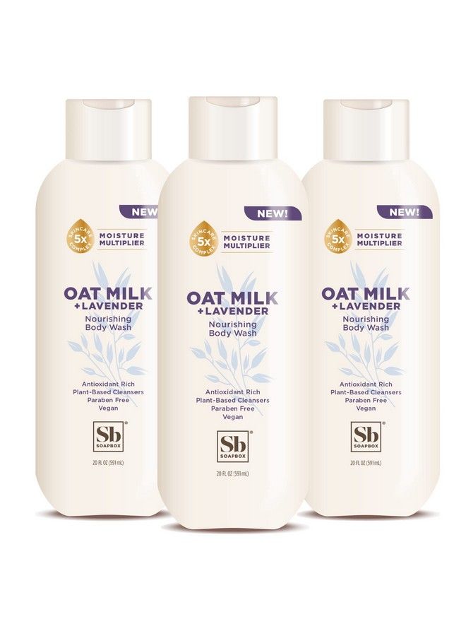Soapbox Body Wash Oat Milk + Lavender Body Wash Body Wash For Women Men | Vegan + Antioxidant Rich Moisturizing Calming Body Wash With Shea Butter Peptides & Keratin Promoting B3 3 Pack 20Oz Each - Image 2