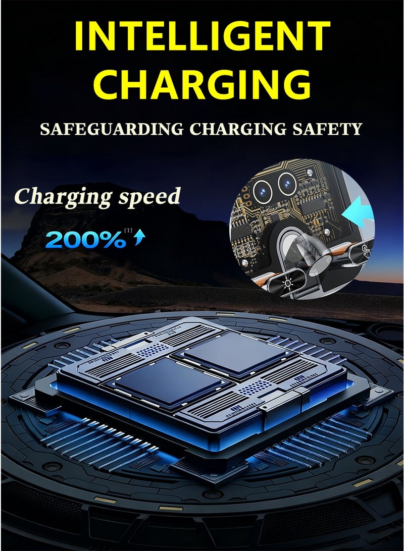 Car Phone Holder, Fast Wireless Charging Magnetic Phone Mount for Car with Auto-Clamping & Strong Magnet | Compatible with iPhone & Android - Image 3