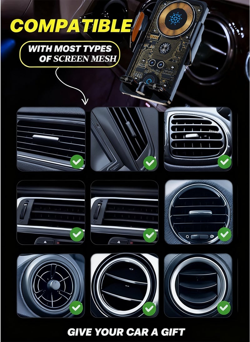 Car Phone Holder, Fast Wireless Charging Magnetic Phone Mount for Car with Auto-Clamping & Strong Magnet | Compatible with iPhone & Android - Image 5