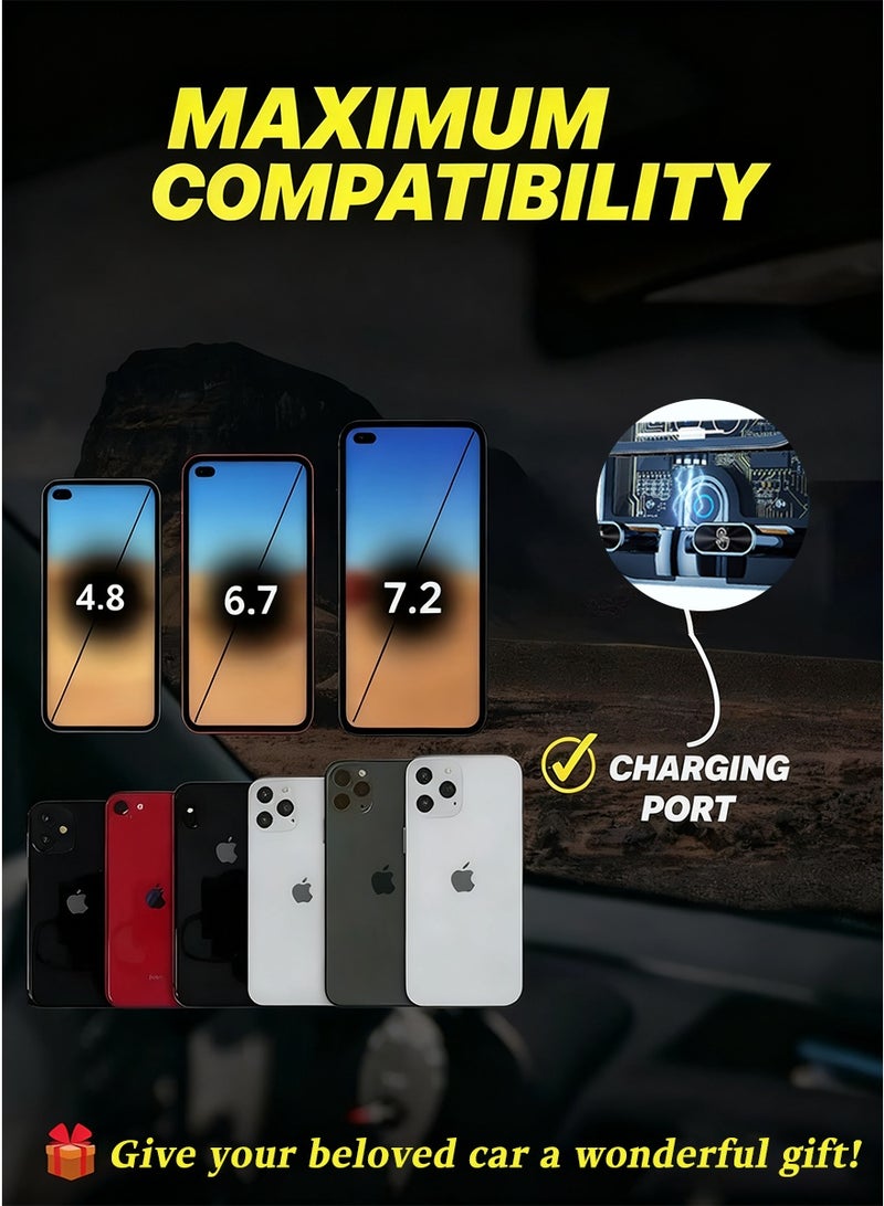 Car Phone Holder, Fast Wireless Charging Magnetic Phone Mount for Car with Auto-Clamping & Strong Magnet | Compatible with iPhone & Android - Image 4