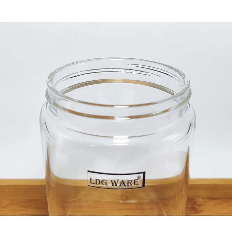 LDG WARE Transparent High Glass Borosilicate Heat Resistant Glass Oil Dispenser Jug Kitchen Supplies Bottle and Pourer Lid 720ml (set of 4pc, Borosilicate Oil Jug 720ml) - Image 4